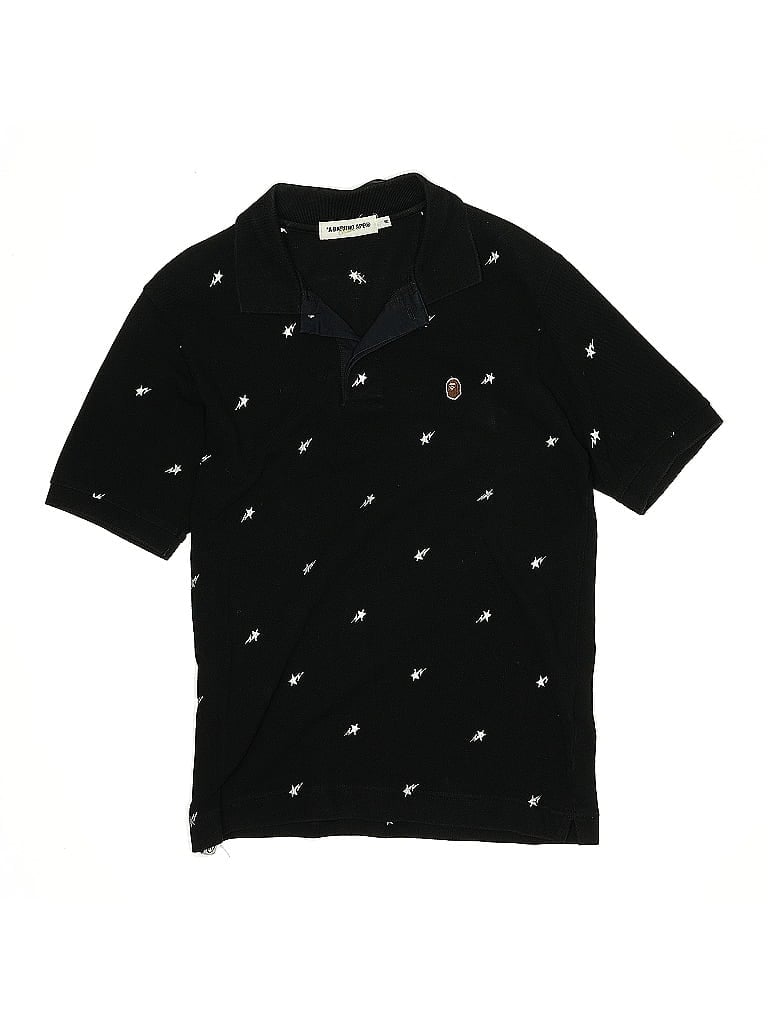 Pre-owned A Bathing Ape Kids' Short Sleeve Polo Shirt In Black