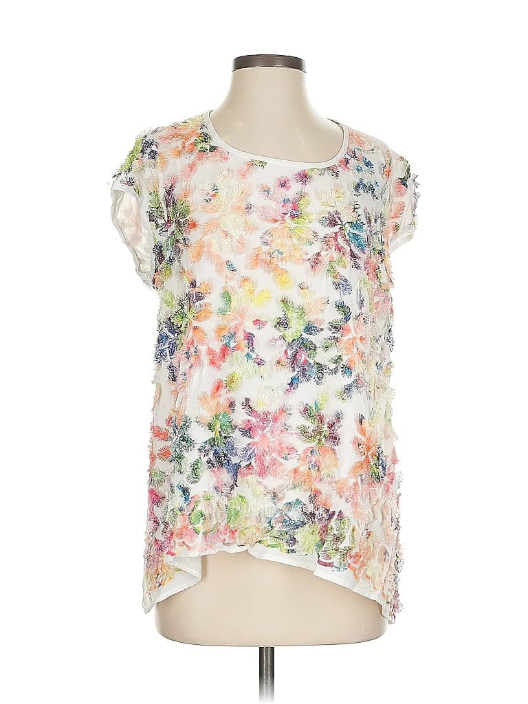 Pre-owned Karen Kane Sleeveless Blouse In White