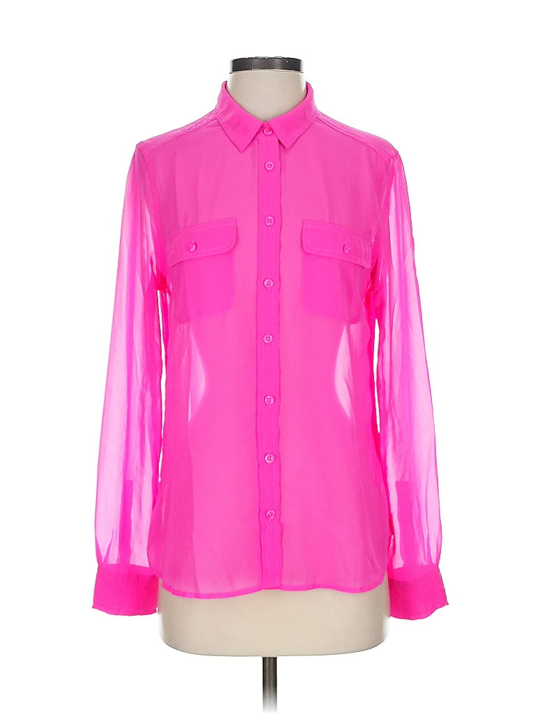 Pre-owned American Eagle Outfitters Long Sleeve Blouse In Pink