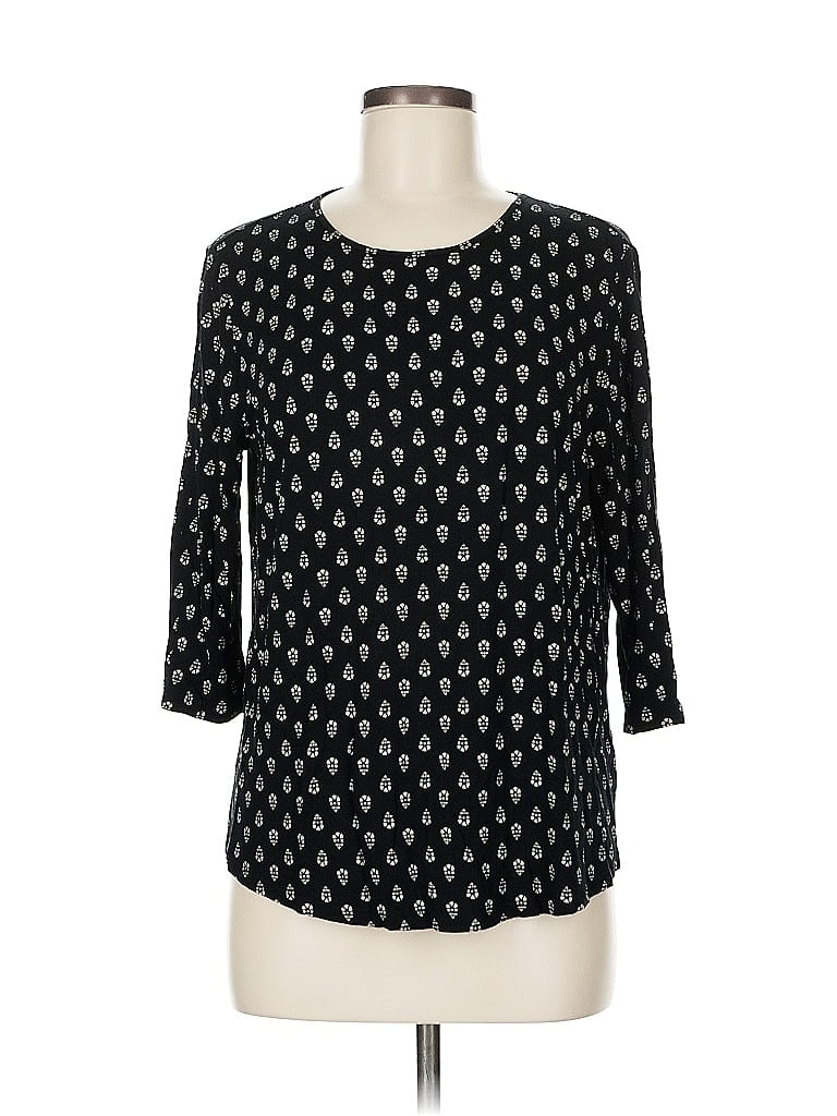 Click to view more detailed imagery on our partner's website Pre-owned Jjill 3/4 Sleeve Top Black Boatneck Tops