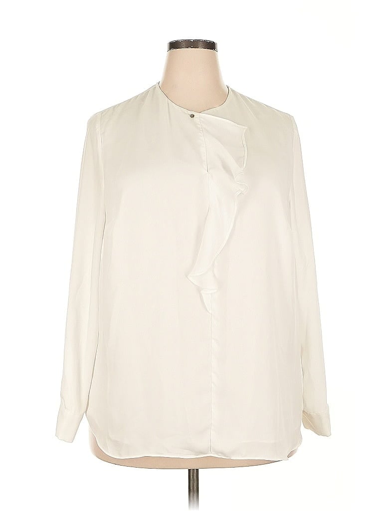 Pre-owned H&m Long Sleeve Blouse In White