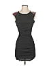 BCBGeneration 100% Polyester Graphic Black Gray Cocktail Dress Size 0 - photo 1
