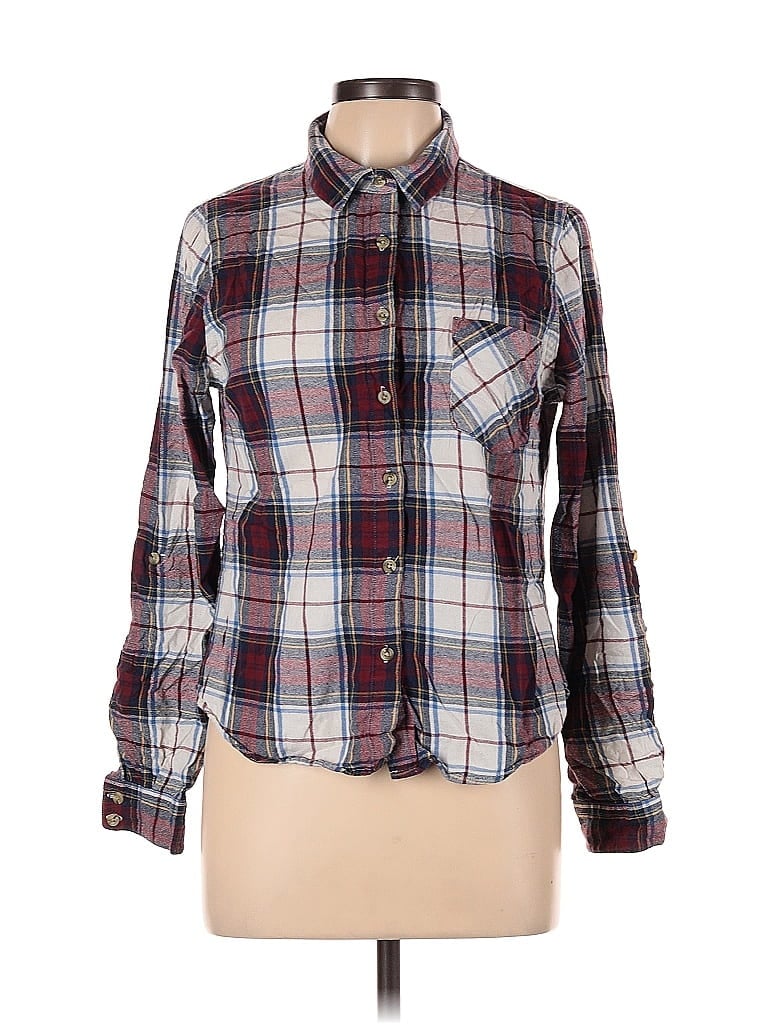 Pre-owned Mi Ami Long Sleeve Button Down Shirt In Burgundy