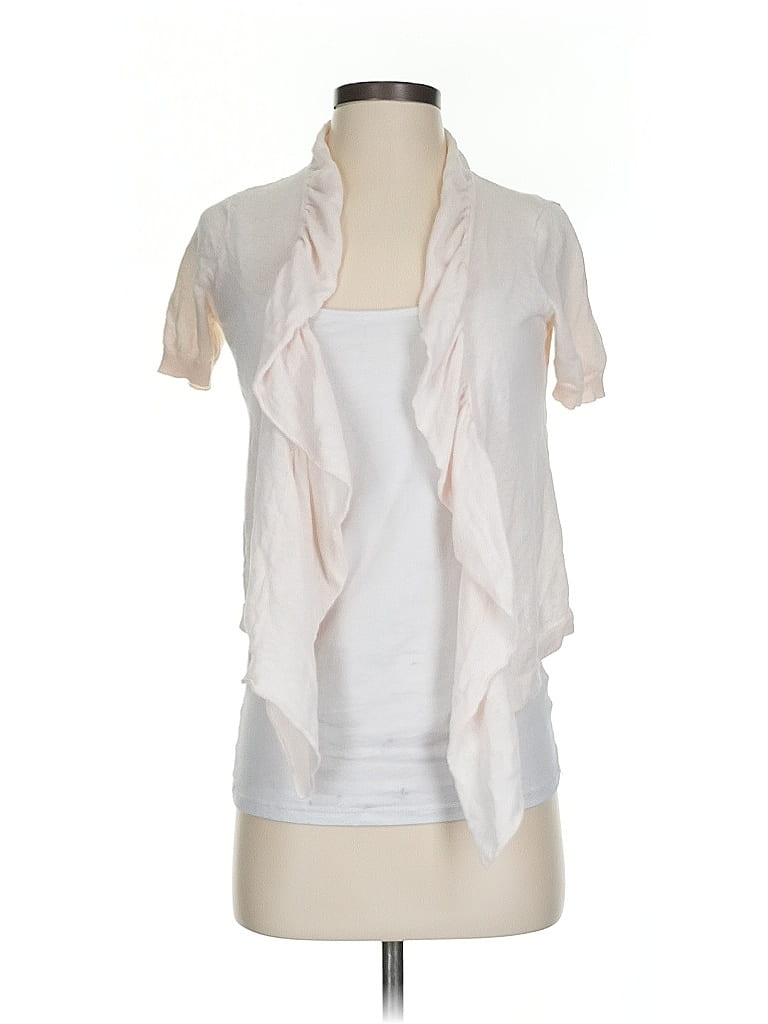 Pre-owned Ann Taylor Loft Cardigan Sweater In White