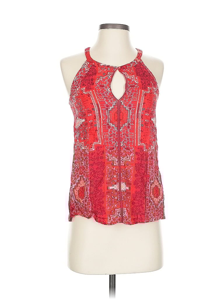 Pre-owned Lucky Brand Sleeveless Blouse In Red