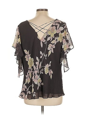 Adrianna Papell Short Sleeve Silk Top (view 2)