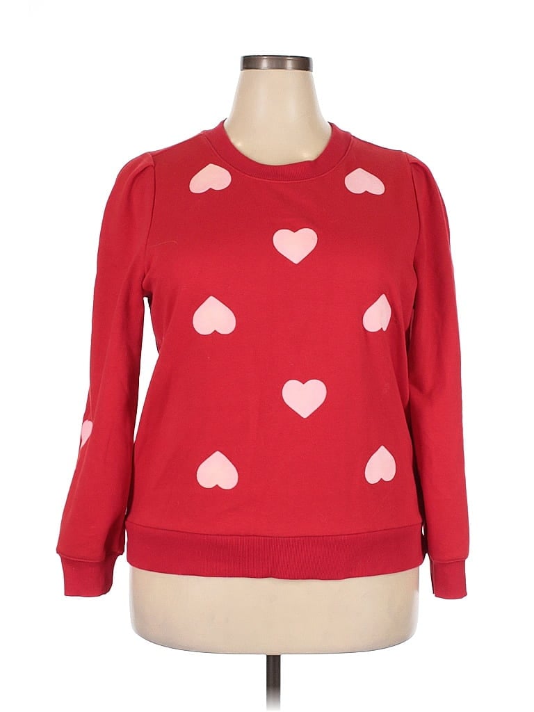 Charter Club Hearts Red Pullover Sweater Size XXL - photo 1