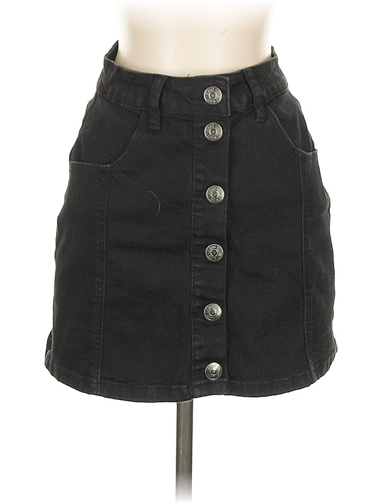 Pre-owned Almost Famous Denim Skirt In Black