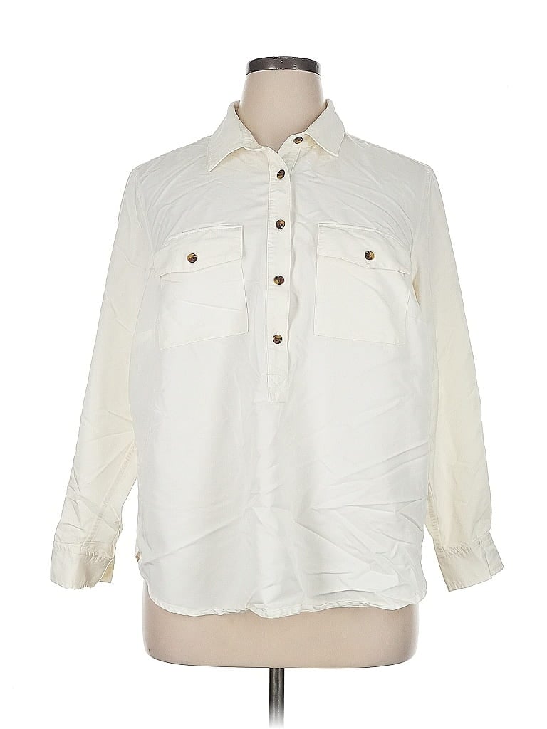 Click to view more detailed imagery on our partner's website Pre-owned Lands' End Long Sleeve Button Down Shirt In White