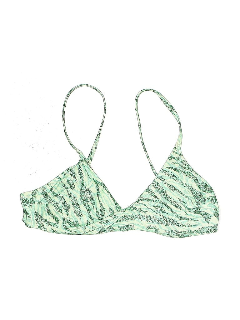 Pre-owned Aerie Swimsuit Top Green Animal Print Pattern Swimwear