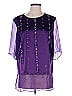 St. John 100% Silk Purple 3/4 Sleeve Silk Top Size L - photo 1