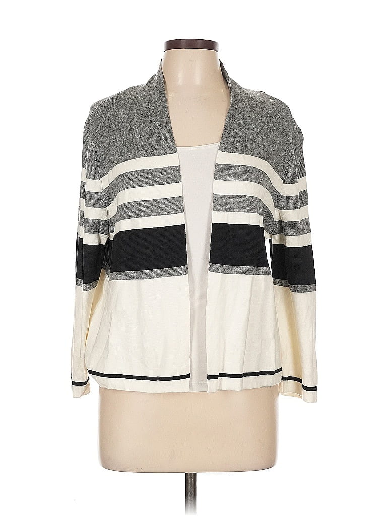 Pre-owned Liz Claiborne Career Cardigan Sweater In Gray