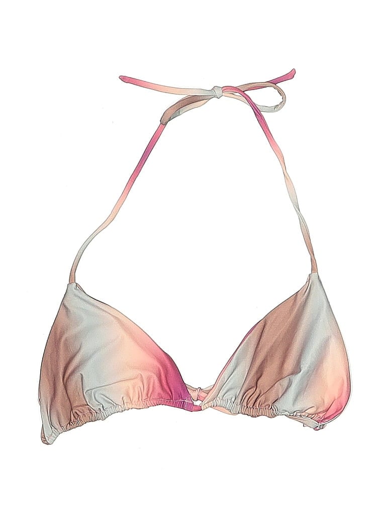 Pre-owned Peixoto Swimsuit Top Pink Metallic Pattern Swimwear