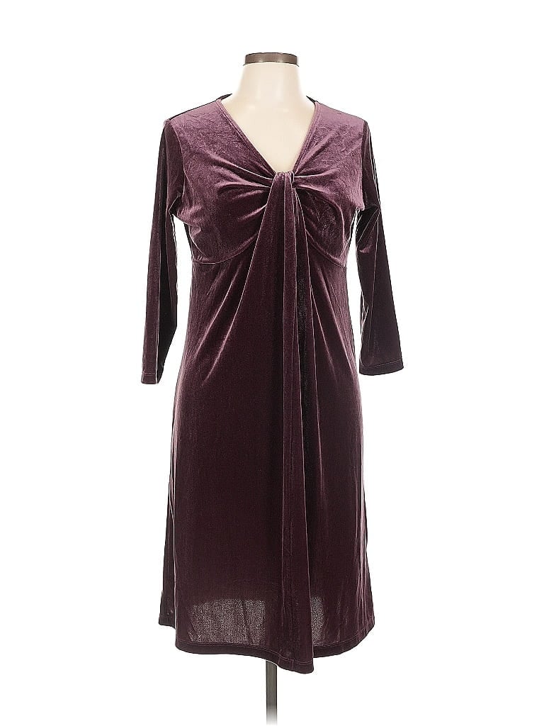 Pre-owned Lands' End Cocktail Dress In Burgundy