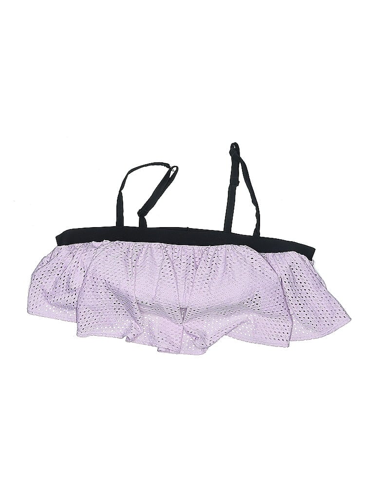 Pre-owned Swim By Cacique Swimsuit Top Purple Checkered/gingham Pattern Swimwear