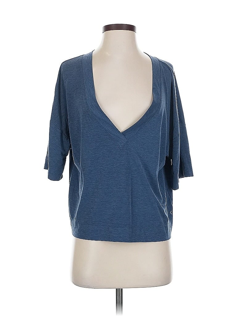 Pre-owned Gap Fit 3/4 Sleeve T-shirt In Blue