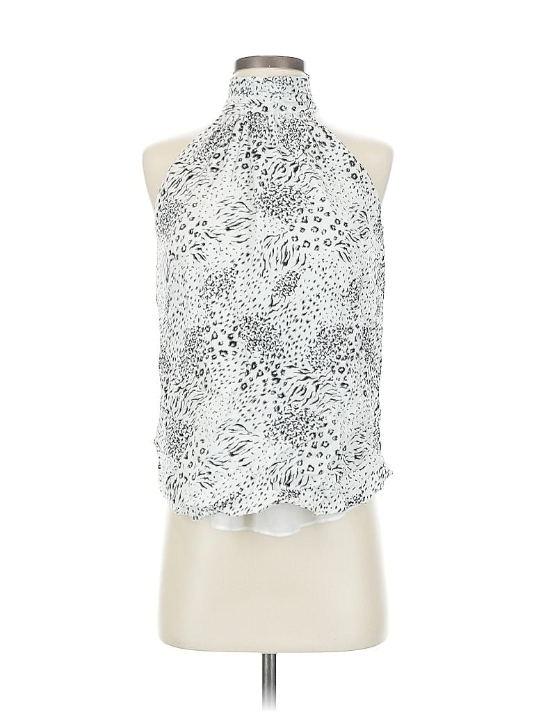 Pre-owned T Tahari Sleeveless Blouse In Silver
