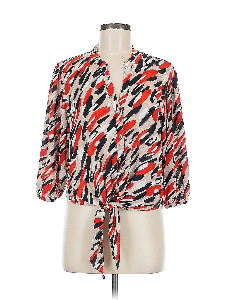 Click to view more detailed imagery on our partner's website Pre-owned Nic + Zoe 3/4 Sleeve Blouse In Orange
