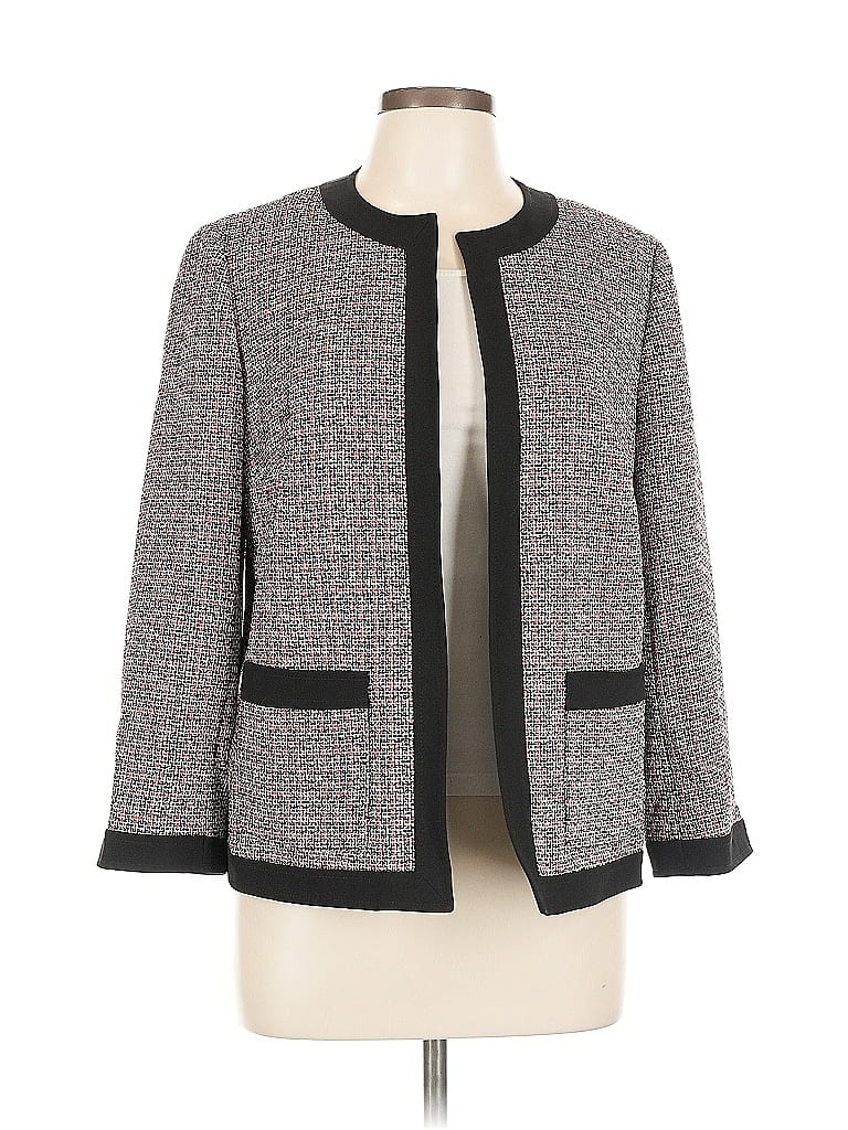Kasper Houndstooth Gray Blazer Size 12 - photo 1