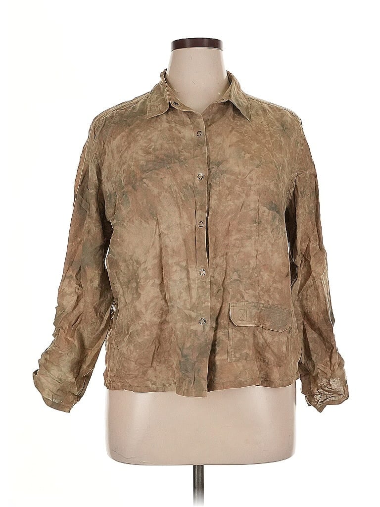 Pre-owned Chico's Design 3/4 Sleeve Blouse In Brown