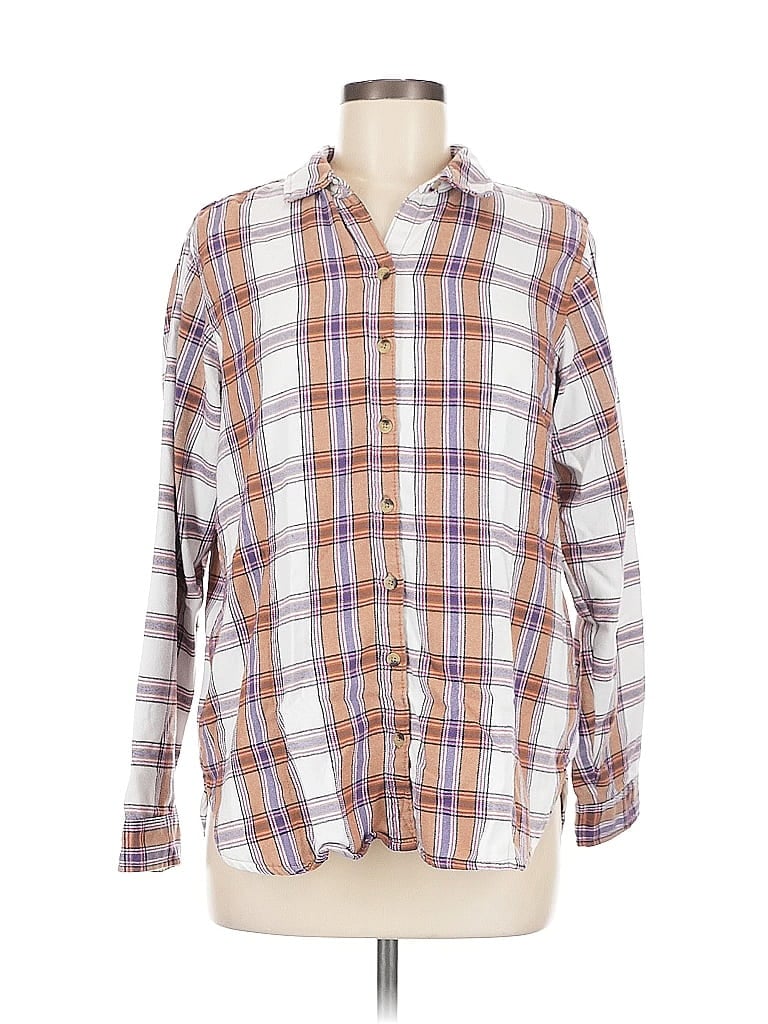 Pre-owned Jachs Girlfriend Long Sleeve Button Down Shirt In Purple