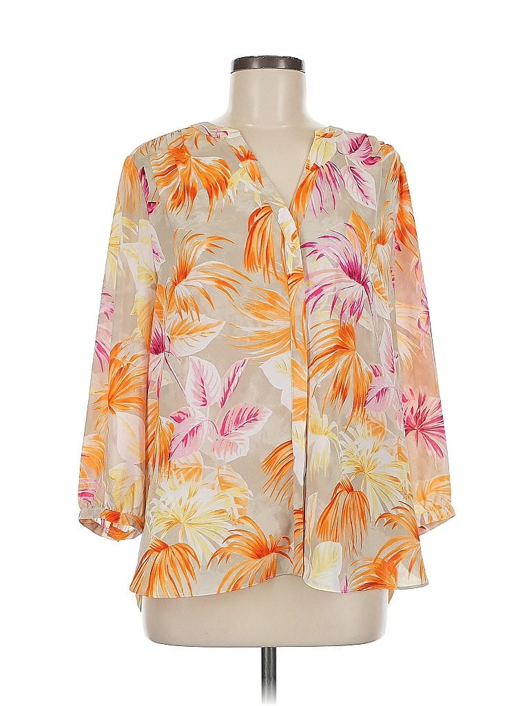 Pre-owned Nydj 3/4 Sleeve Blouse In Orange