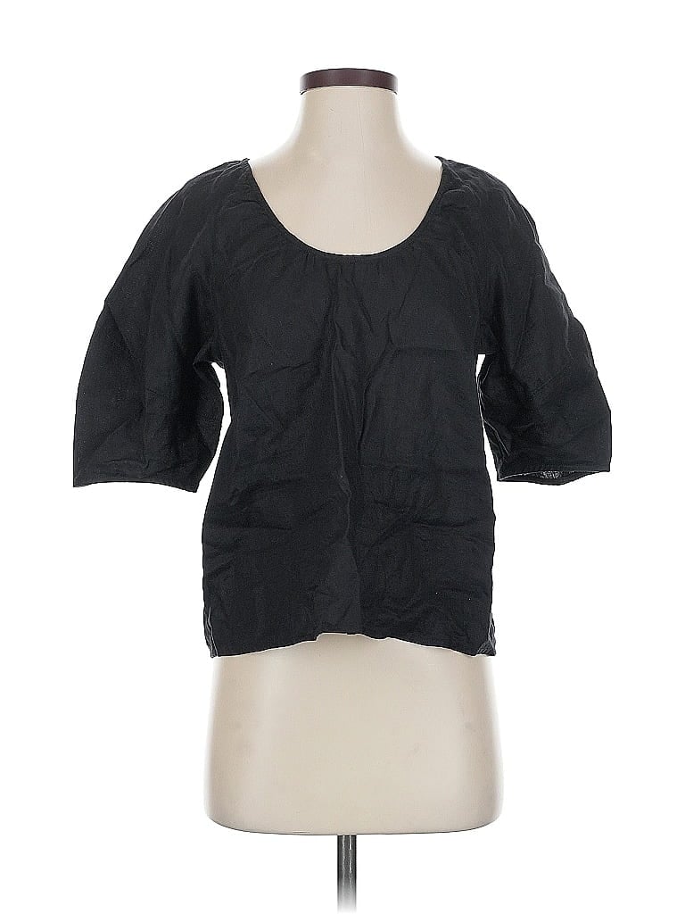 Pre-owned Everlane 3/4 Sleeve Top Black Square Neckline Tops