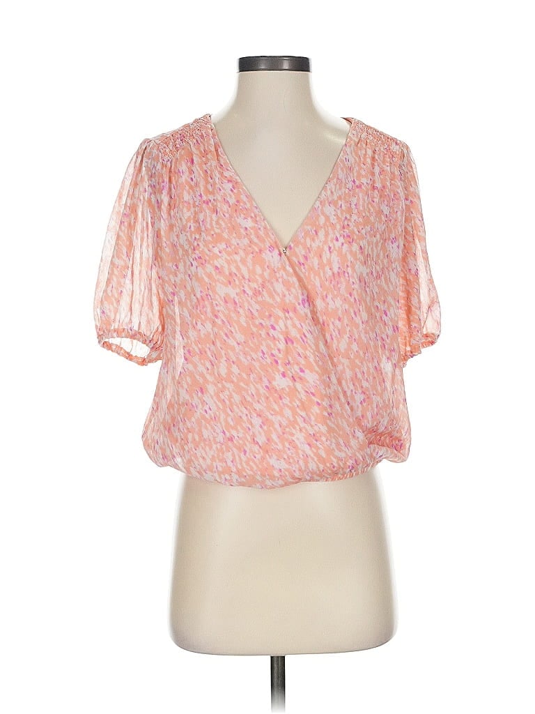 Pre-owned Lush Short Sleeve Blouse In Pink