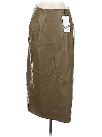Zara Faux Leather Skirt (view 2)