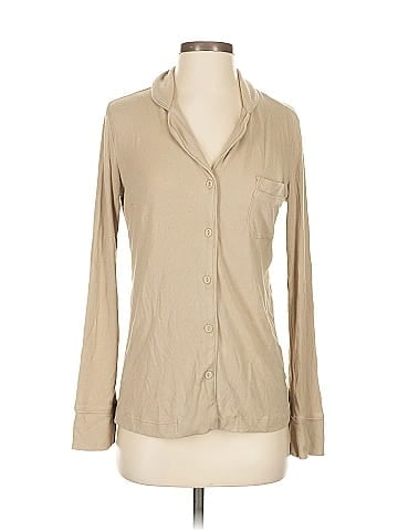 SKIMS Long Sleeve Button-Down Shirt (view 1)