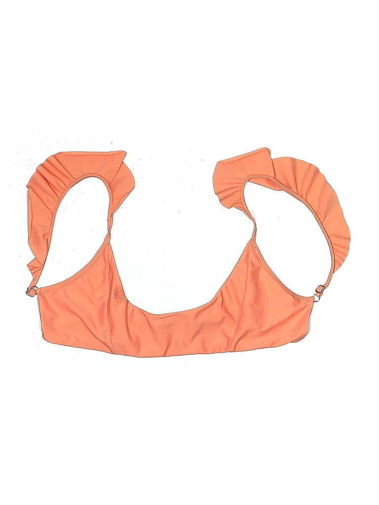 Pre-owned Tularosa Swimsuit Top Orange Solid Pattern Swimwear