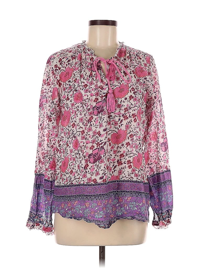 Pre-owned Lola Australia Long Sleeve Blouse In Pink