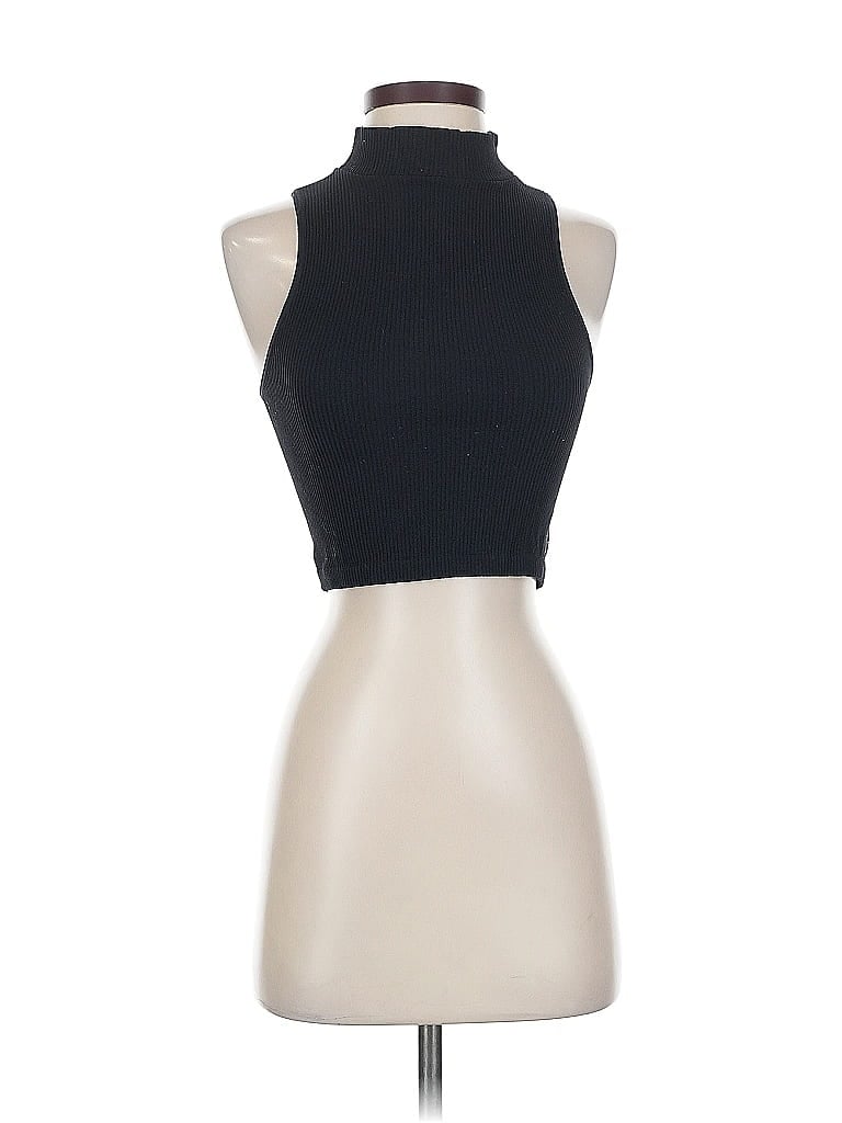 Pre-owned Zara Tank Top Black Mock Neckline Tops