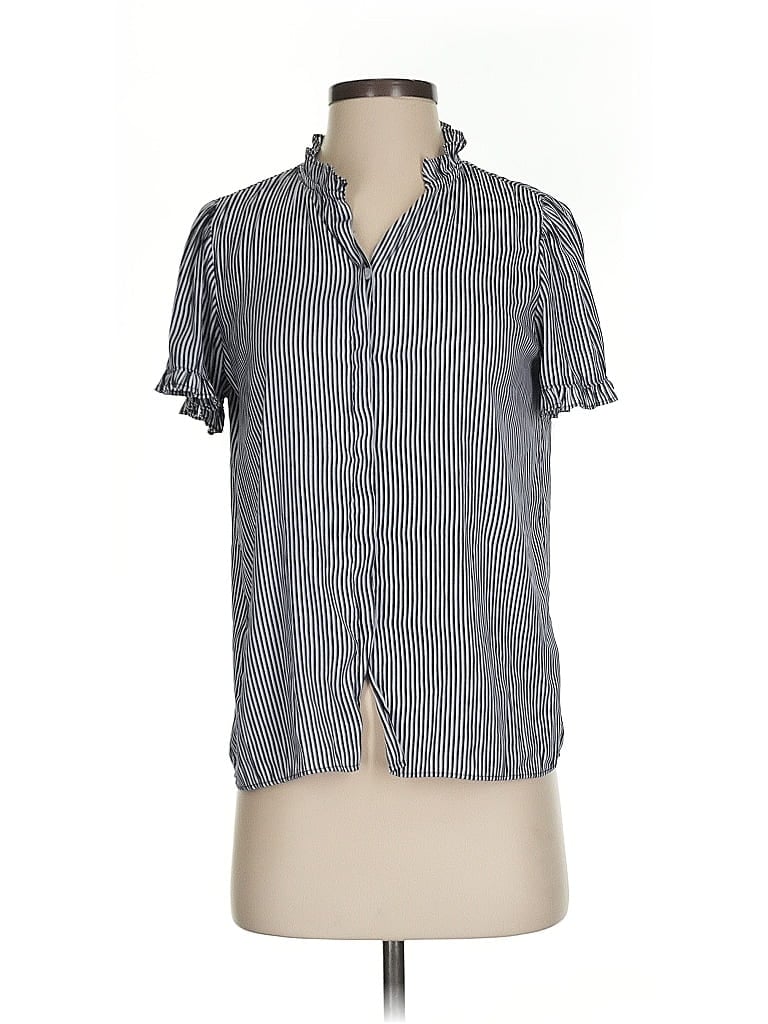 Pre-owned T Tahari Short Sleeve Blouse In Gray
