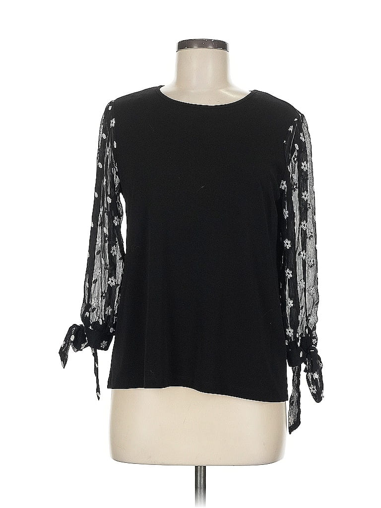 Pre-owned Cece 3/4 Sleeve T-shirt In Black