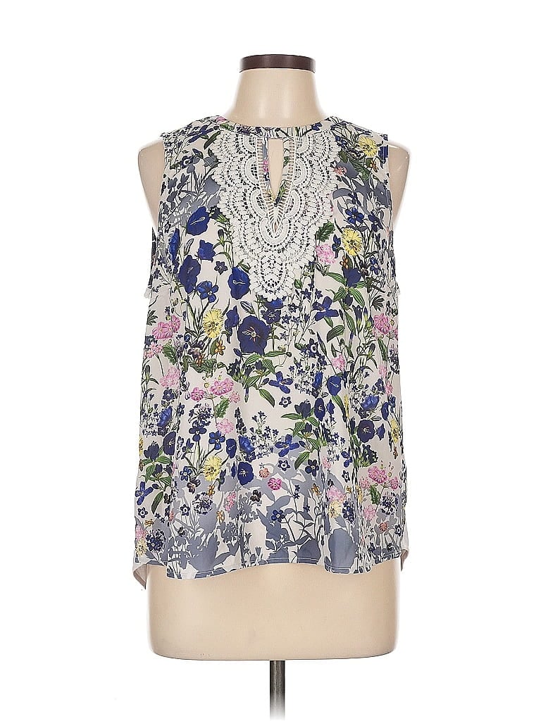 Pre-owned Pale Sky Sleeveless Blouse In White