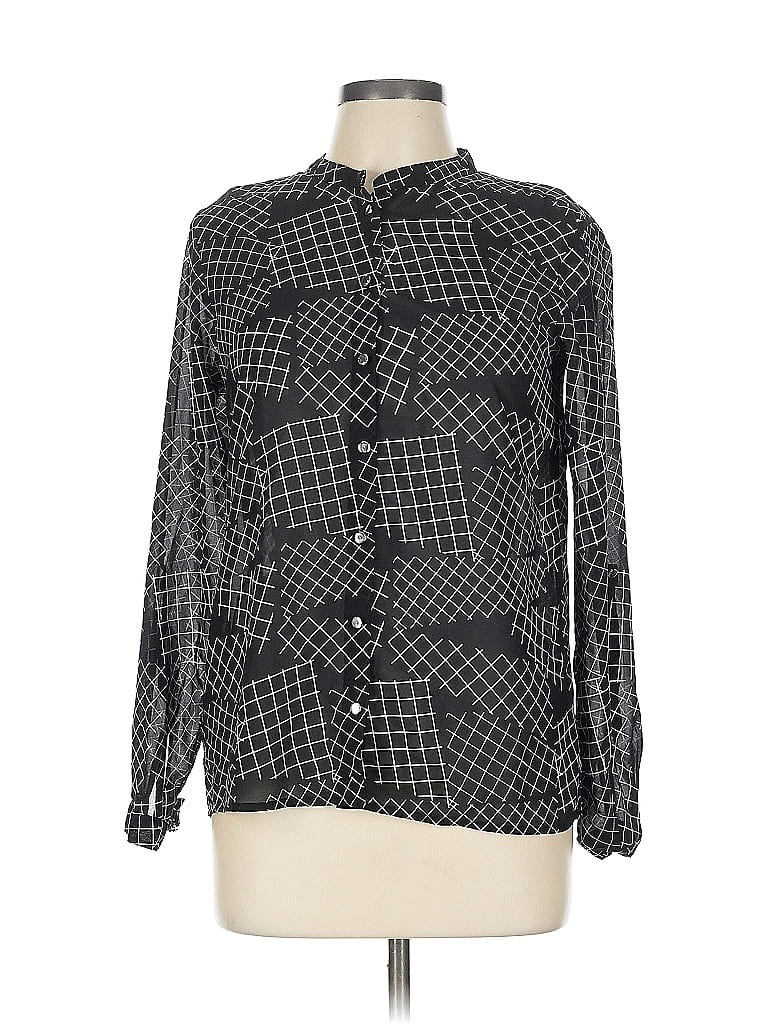 Pre-owned Max Long Sleeve Blouse In Black