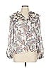 MELLODAY Silver 3/4 Sleeve Blouse Size L - photo 1