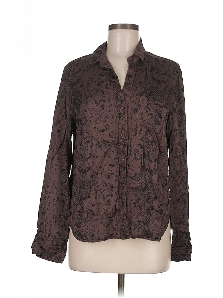BELLA DAHL Pre-owned Long Sleeve Blouse In Brown