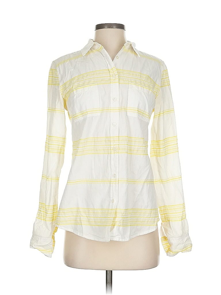 Pre-owned Merona Long Sleeve Button Down Shirt In Yellow