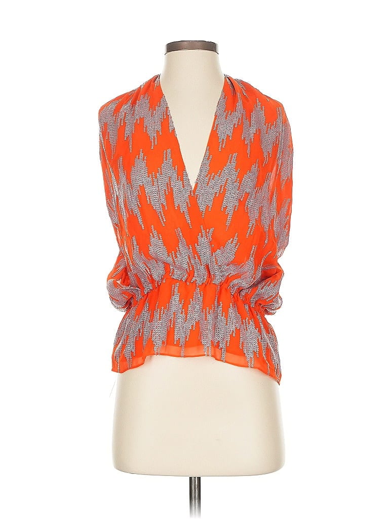 Robbi & Nikki Tank Top Orange Plunge Neckline Tops In Orange
