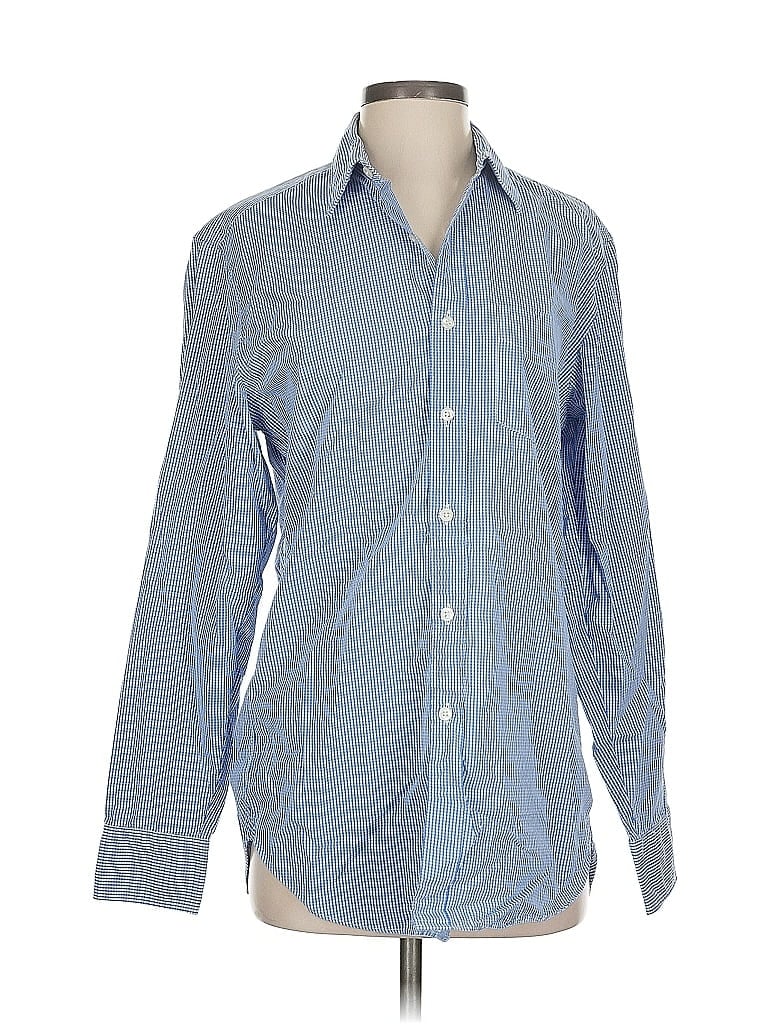 Pre-owned Haberdashery For J.crew Long Sleeve Button Down Shirt In Blue