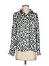 Zara 100% Polyester Print Silver Long Sleeve Blouse Size S - photo 1
