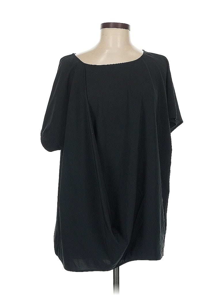 Pre-owned Soft Surroundings Short Sleeve Blouse In Black