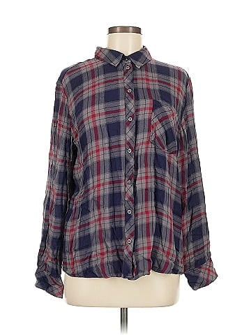 Cosmic Blue Love Long Sleeve Button-Down Shirt (view 1)