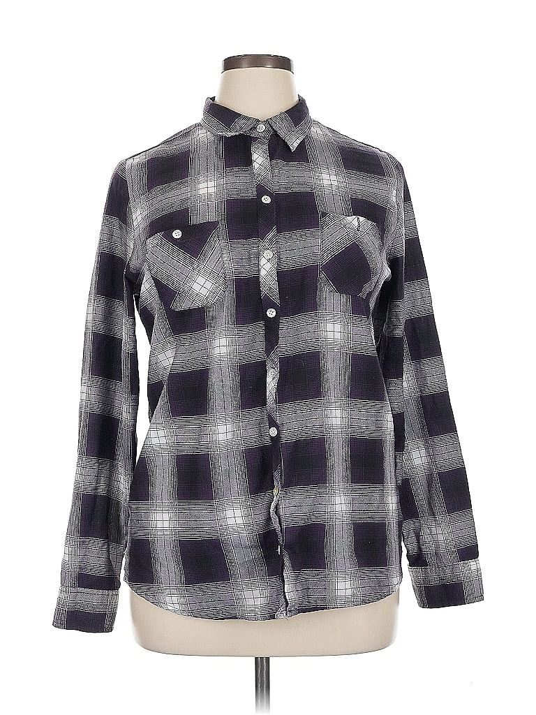 Pre-owned Hot Topic Long Sleeve Button Down Shirt In Gray