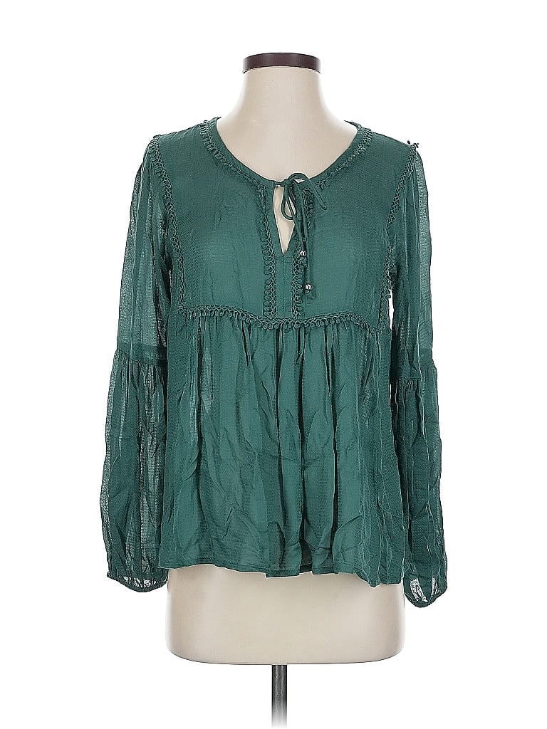 HAUTE HIPPIE Pre-owned Long Sleeve Blouse In Green