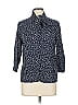 MAX 100% Rayon Polka Dots Blue 3/4 Sleeve Button-Down Shirt Size L - photo 1