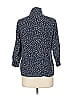 MAX 100% Rayon Polka Dots Blue 3/4 Sleeve Button-Down Shirt Size L - photo 2