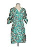 Britt Ryan Print Teal Casual Dress Size 4 - photo 1